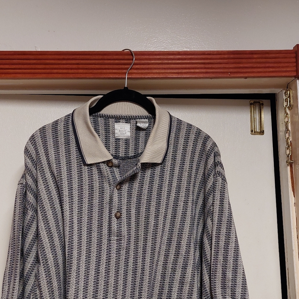 Gray and Cream Bill Robinson Polo Shirt
